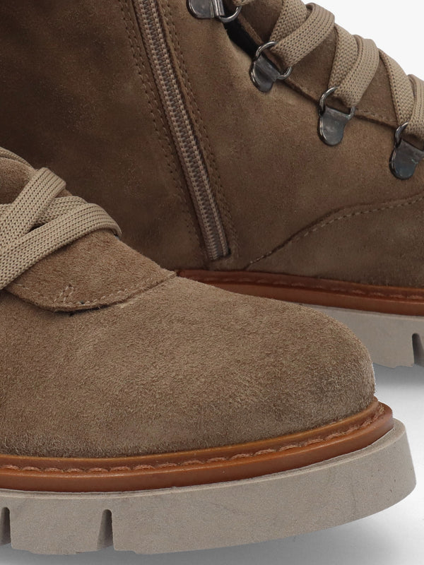 Liker Taupe Suede Hiker Boots