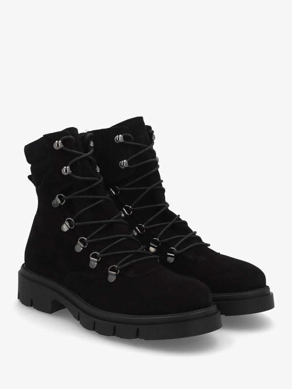 Liker Black Suede Hiker Boots