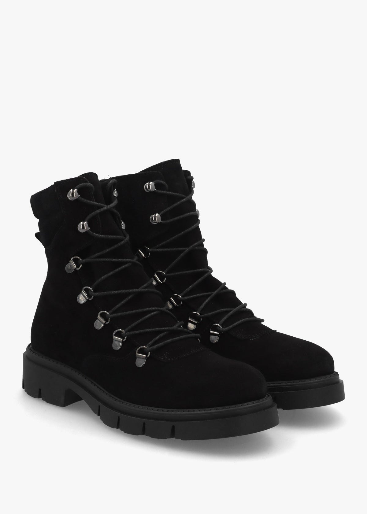 Liker Black Suede Hiker Boots