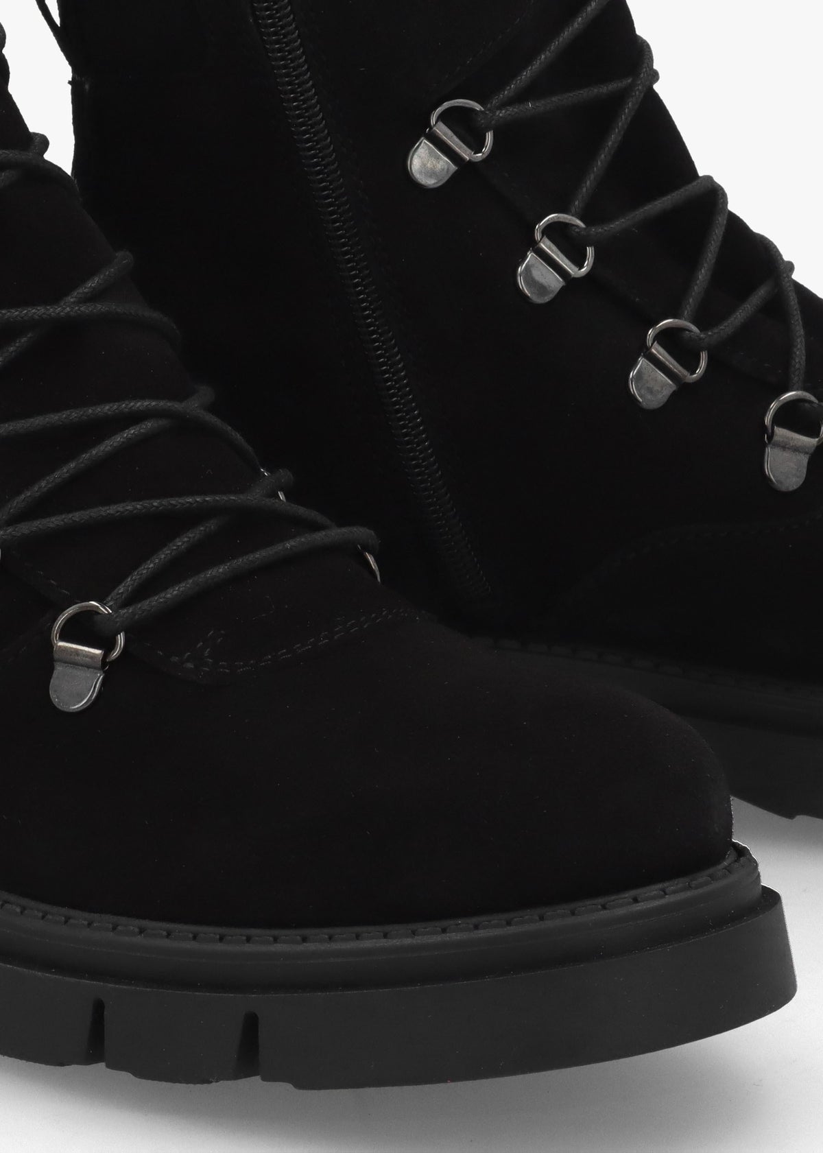 Liker Black Suede Hiker Boots