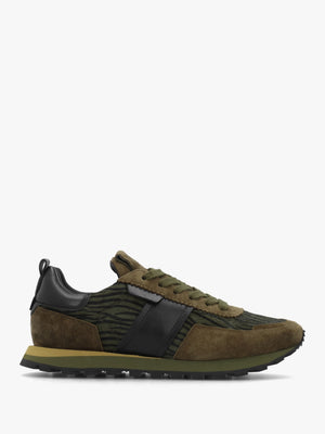 Aimie Green Suede & Pony Hair Runner Trainers