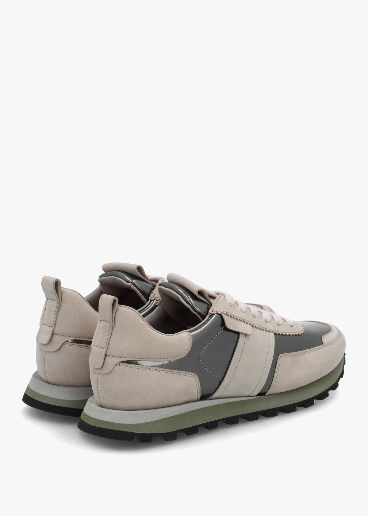 Aimie Grey Suede Metallic Leather Runner Trainers