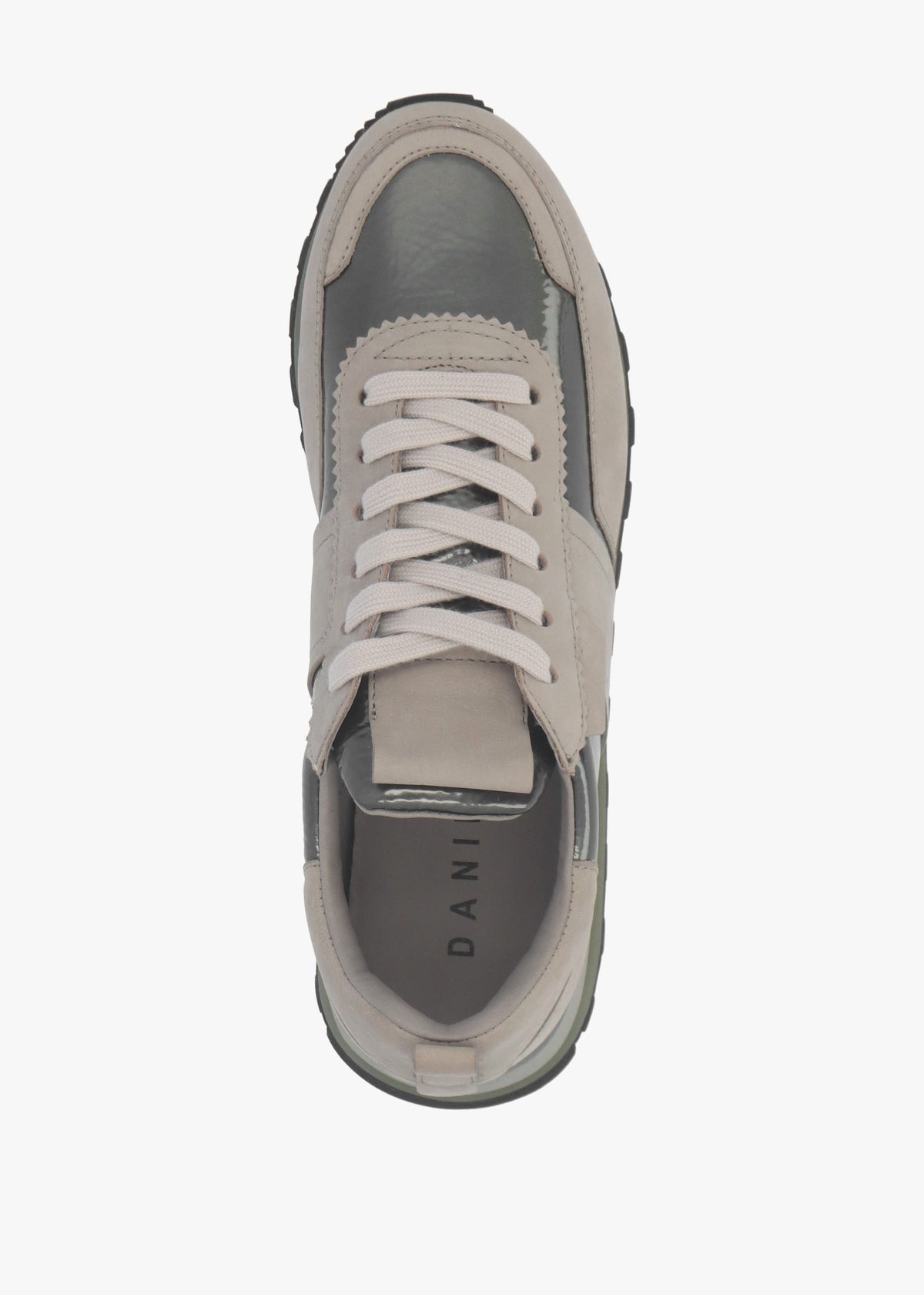 Aimie Grey Suede Metallic Leather Runner Trainers