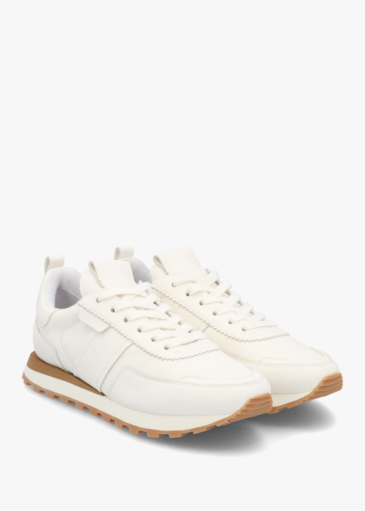 Aimie White Leather Runner Trainers
