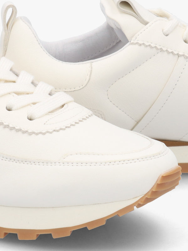 Aimie White Leather Runner Trainers