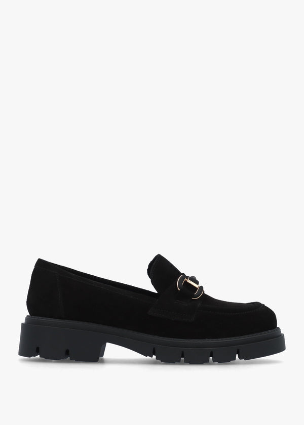 Laffle Black Suede Chunky Loafers
