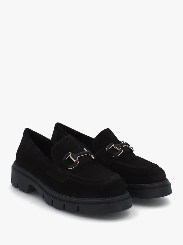 Laffle Black Suede Chunky Loafers