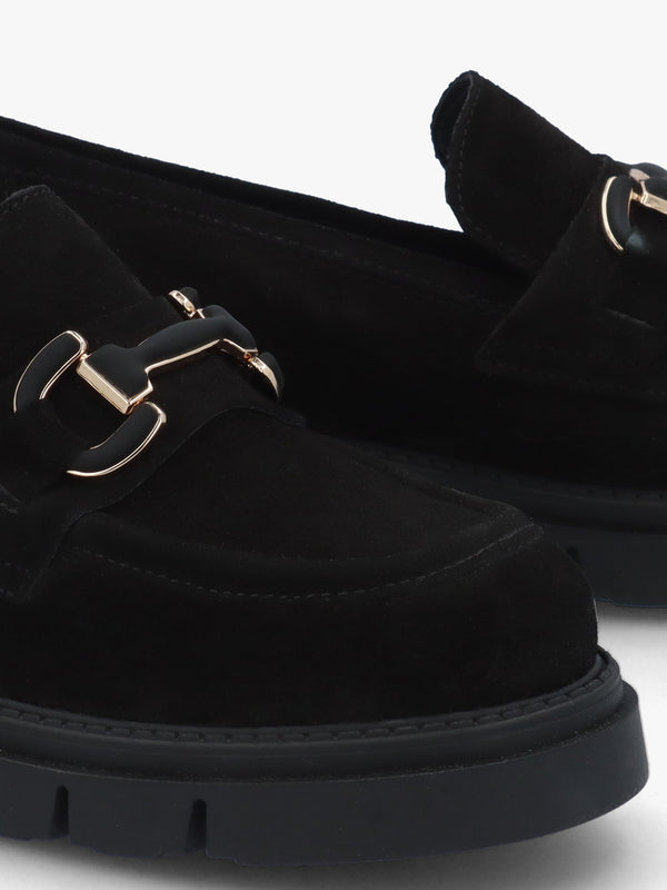 Laffle Black Suede Chunky Loafers