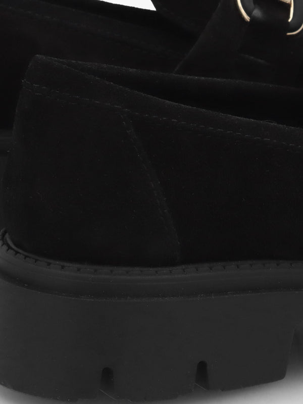 Laffle Black Suede Chunky Loafers