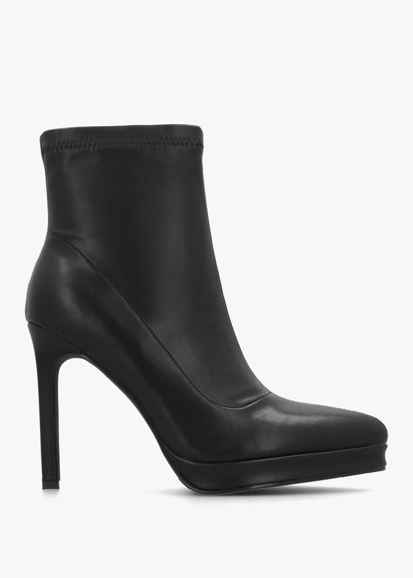 Ranny Black Vegan Platform High Heel Ankle Boots