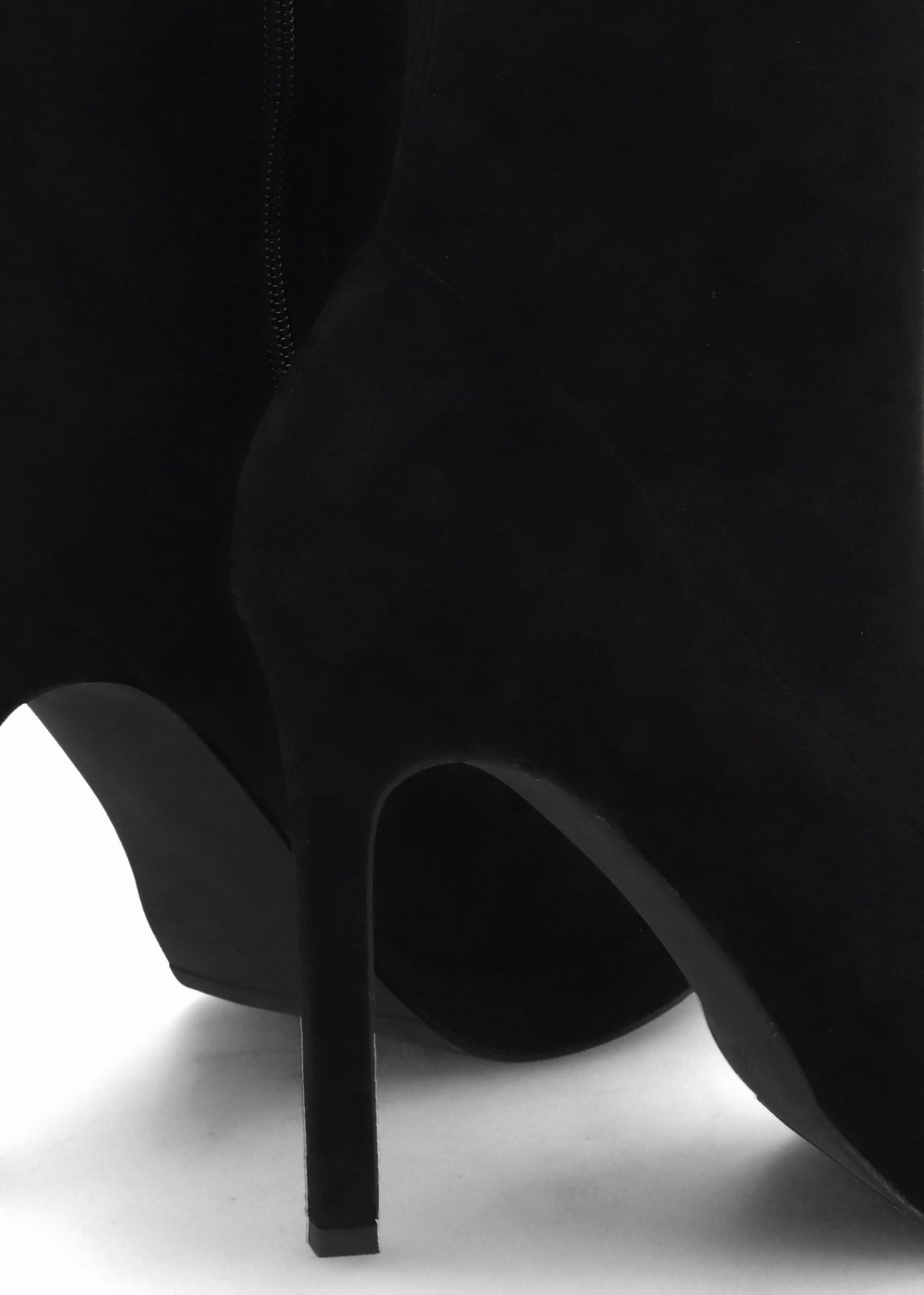 Rinny Black Suedette Platform Heeled Knee Boots