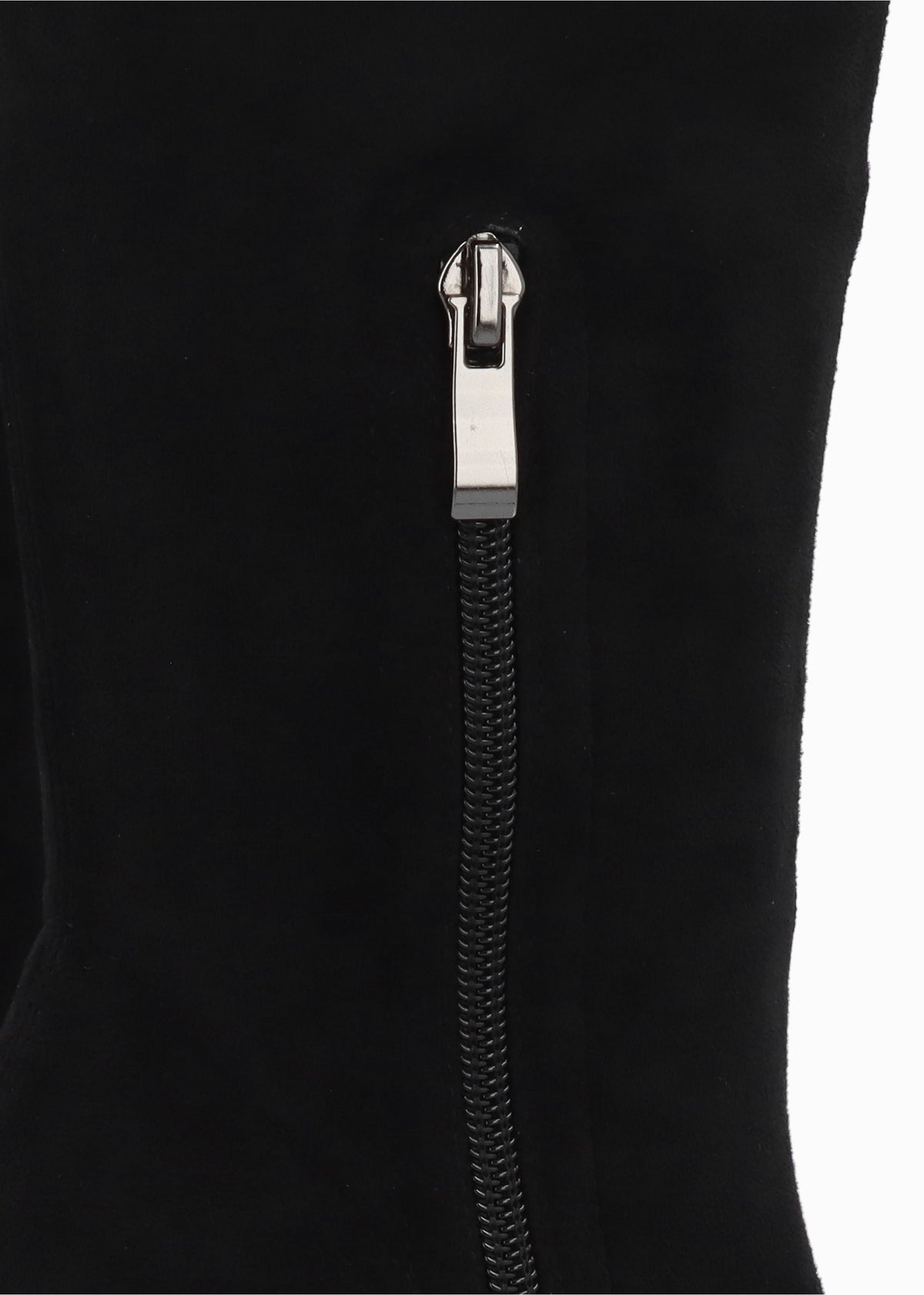 Rinny Black Suedette Platform Heeled Knee Boots
