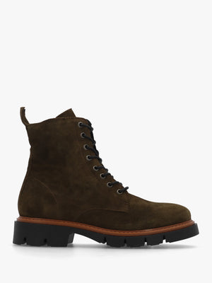 Lissy Green Suede Lace Up Ankle Boots