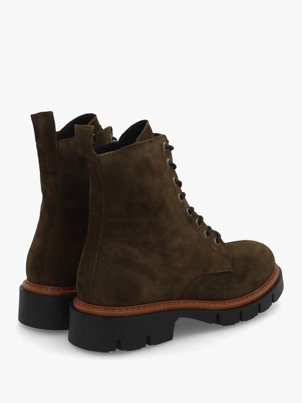 Lissy Green Suede Lace Up Ankle Boots