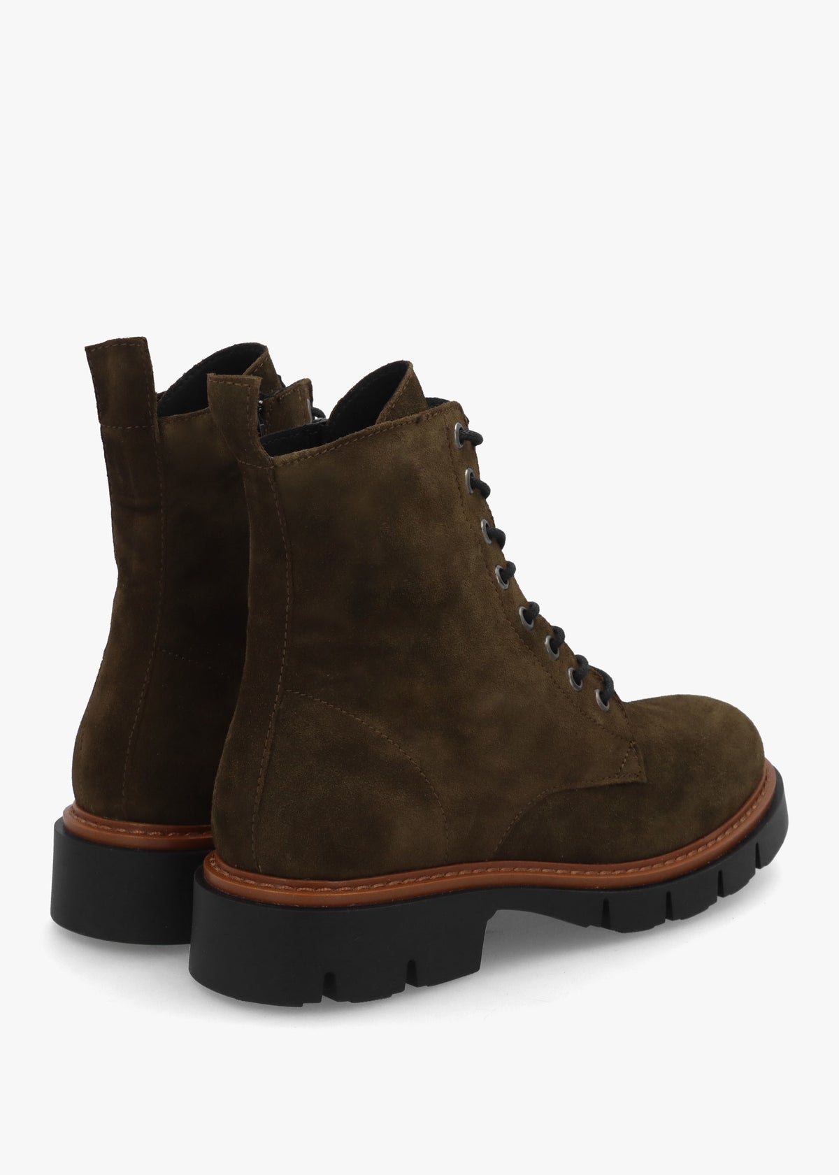 Lissy Green Suede Lace Up Ankle Boots