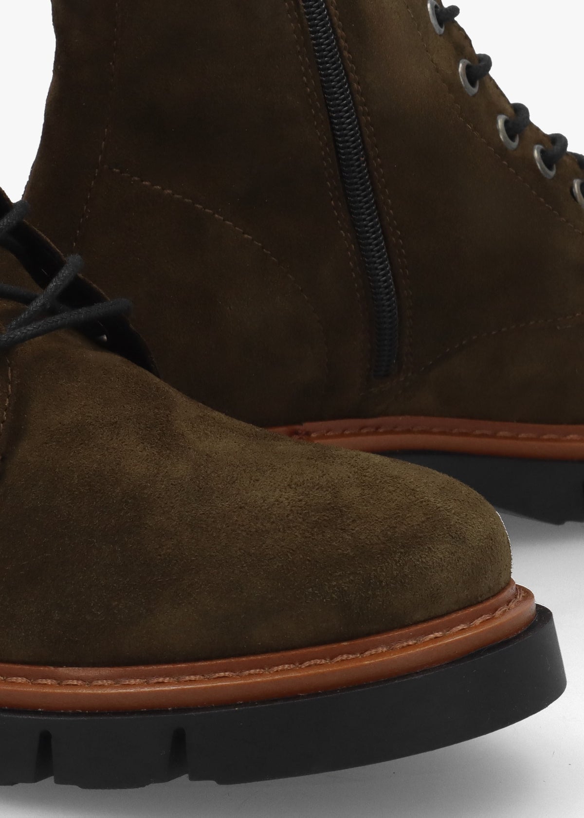 Lissy Green Suede Lace Up Ankle Boots