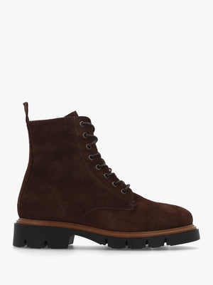 Lissy Brown Suede Lace Up Ankle Boots