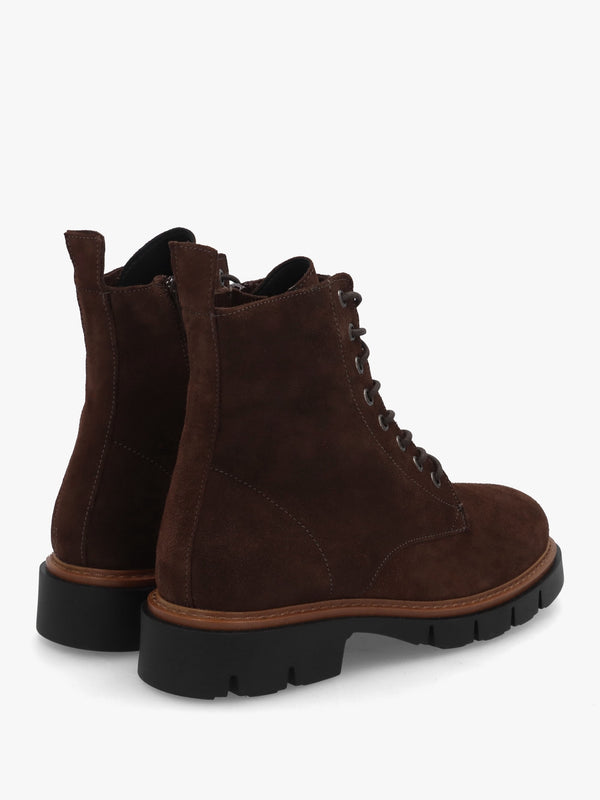 Lissy Brown Suede Lace Up Ankle Boots