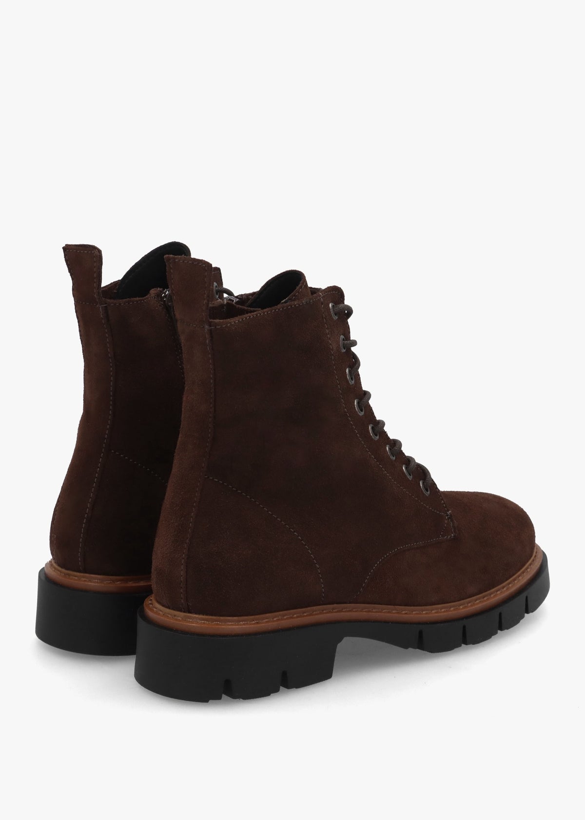 Lissy Brown Suede Lace Up Ankle Boots