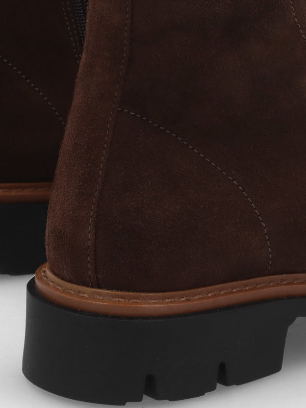 Lissy Brown Suede Lace Up Ankle Boots