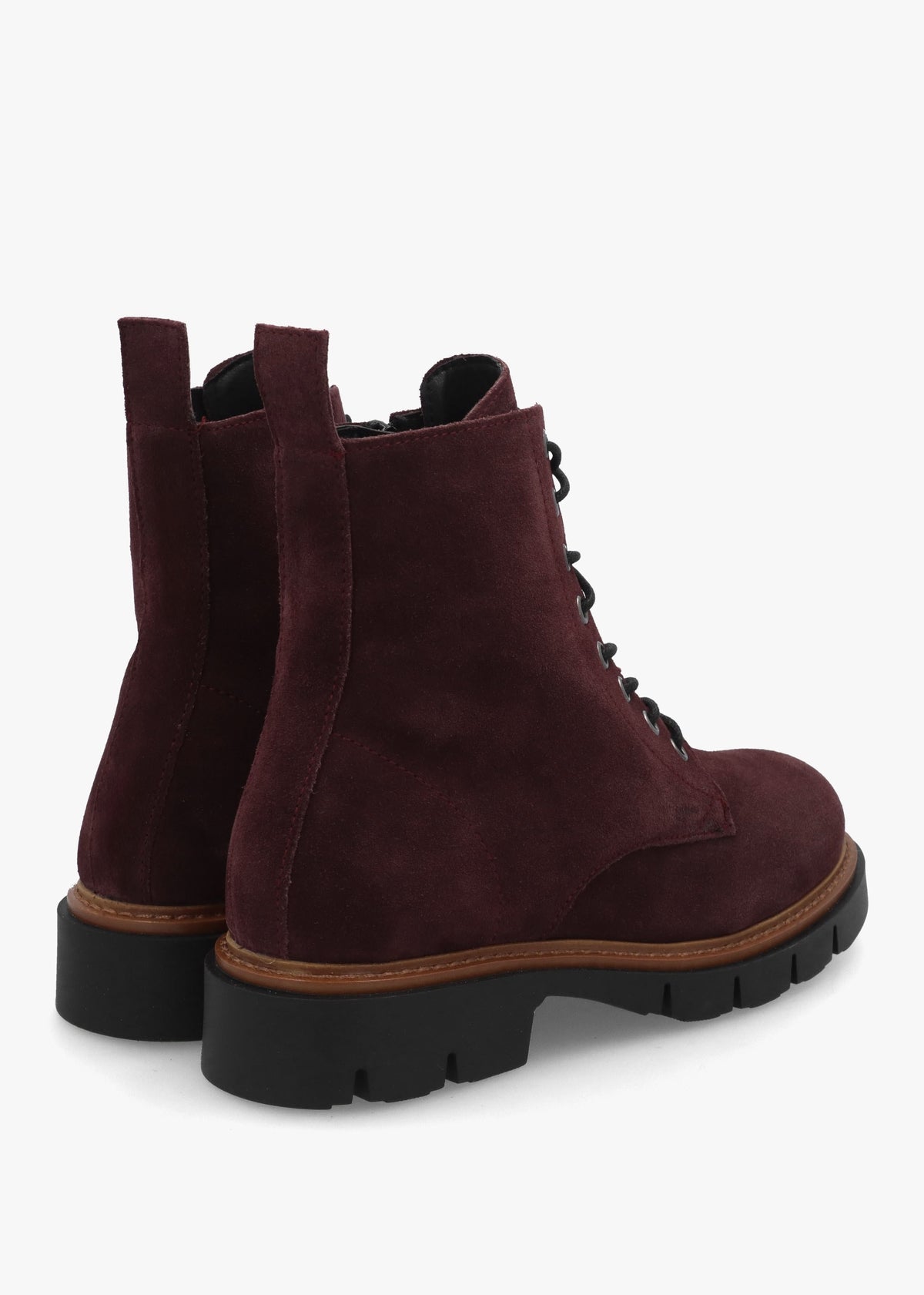 Lissy Burgundy Suede Lace Up Ankle Boots