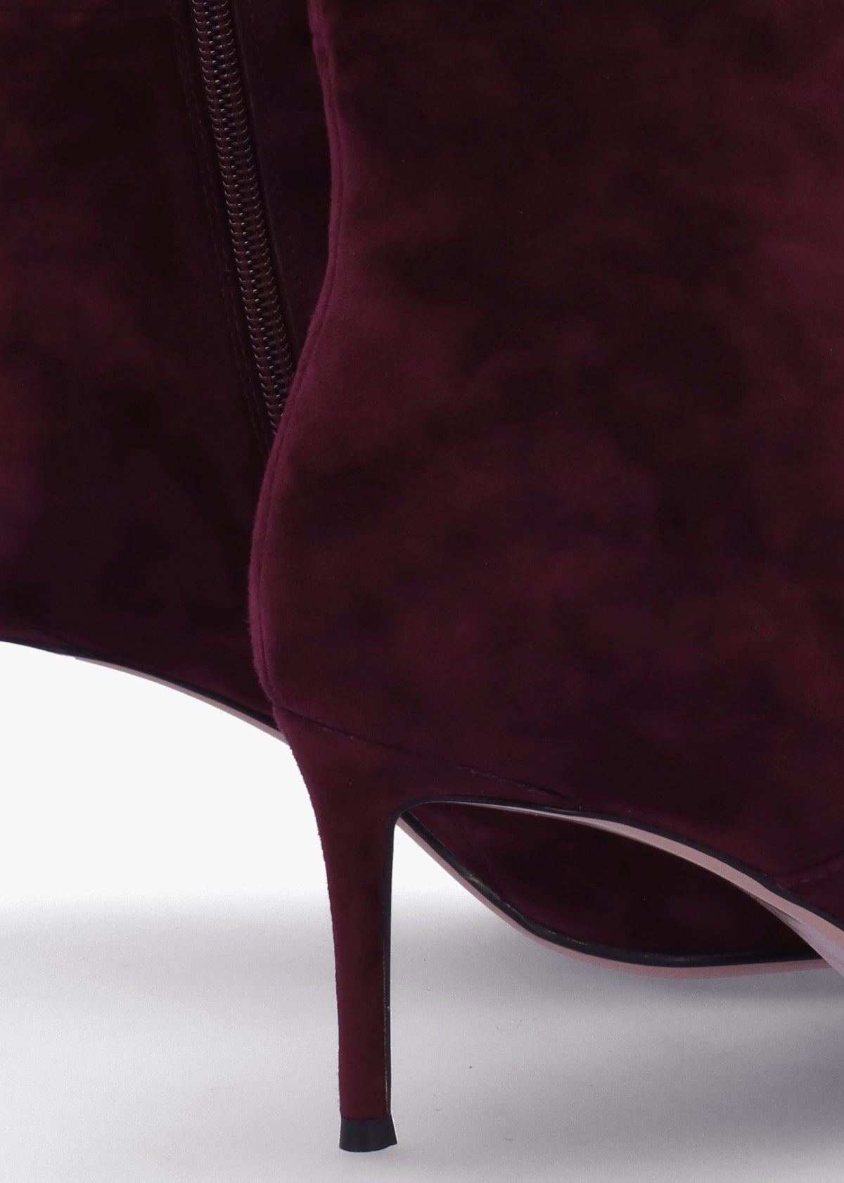 Saffia Burgundy Suede Slim Heel Knee Boots