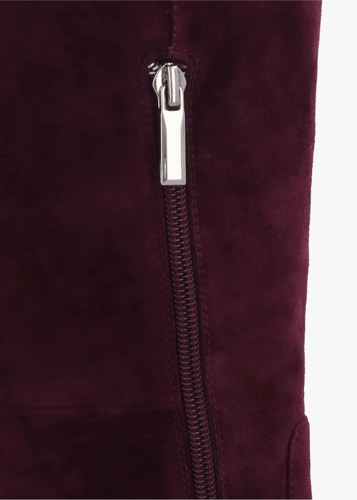 Saffia Burgundy Suede Slim Heel Knee Boots