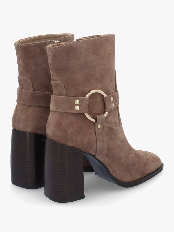 Sarny Mink Suede Block Heel Ankle Boots