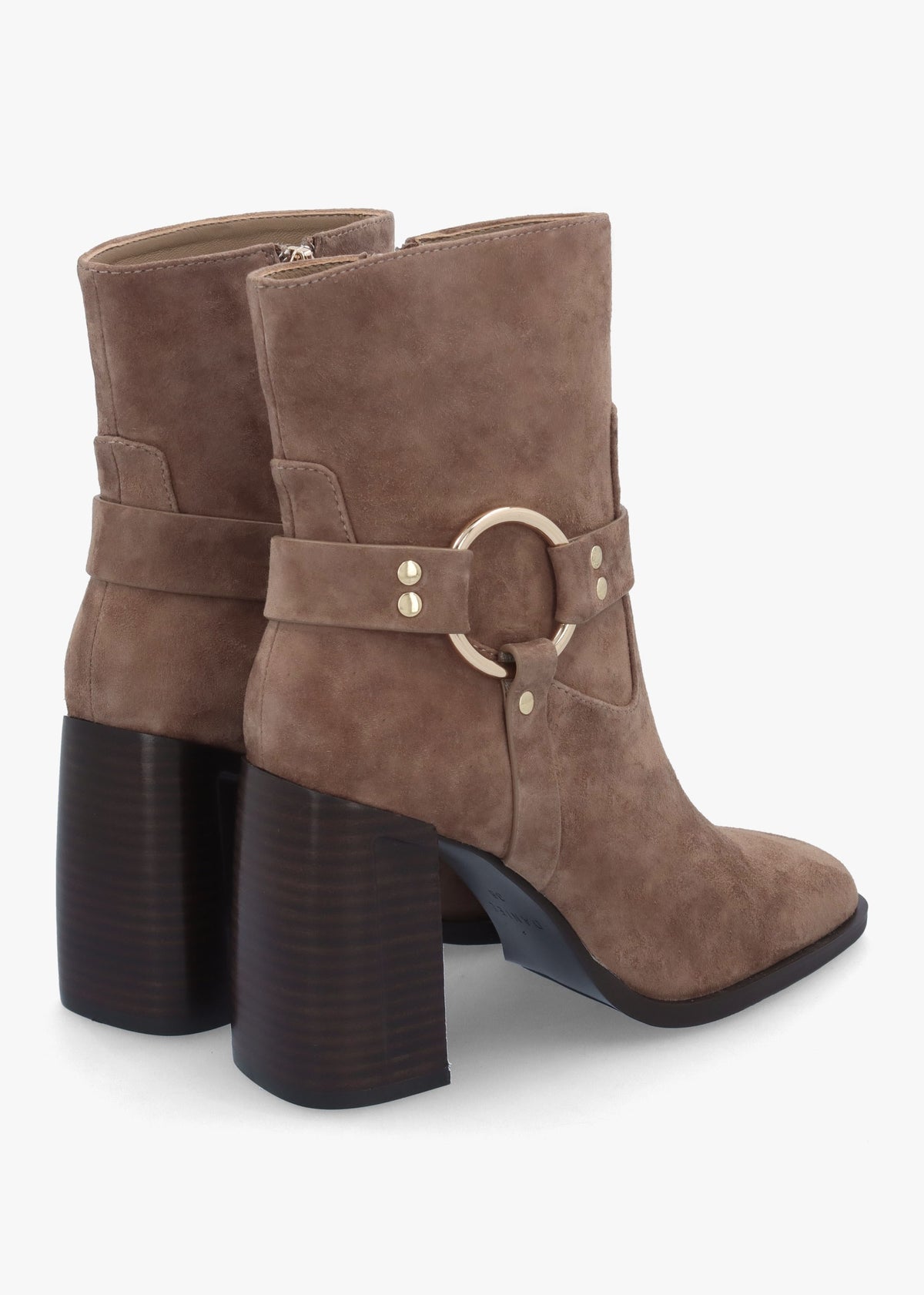 Sarny Mink Suede Block Heel Ankle Boots