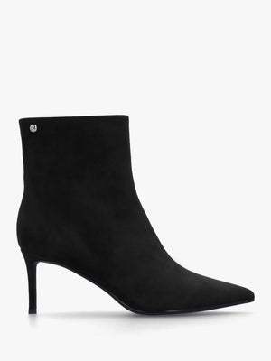 Swift Black Suede Mid Heel Ankle Boots