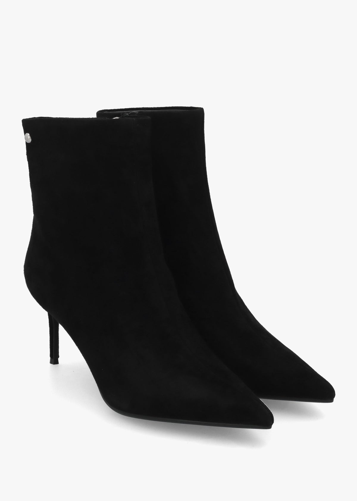 Swift Black Suede Mid Heel Ankle Boots