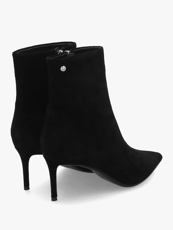 Swift Black Suede Mid Heel Ankle Boots