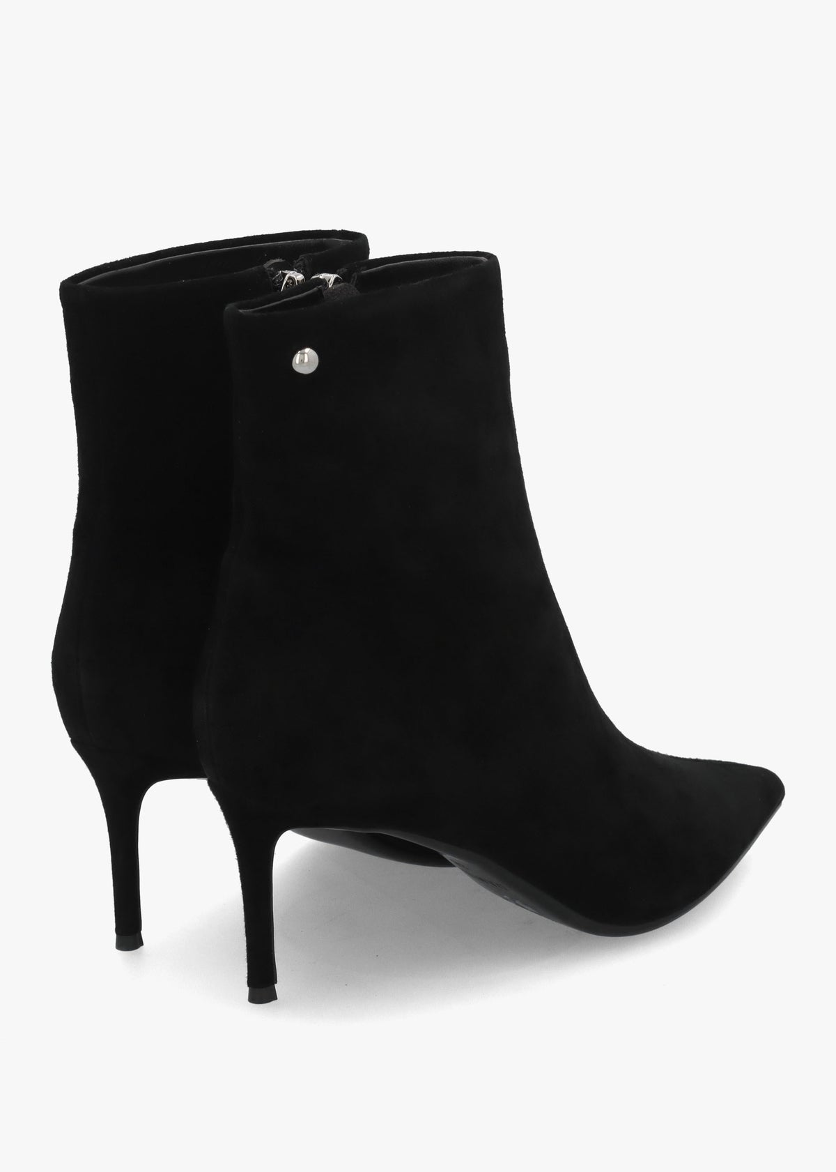 Swift Black Suede Mid Heel Ankle Boots