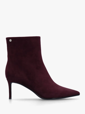 Swift Burgundy Suede Mid Heel Ankle Boots