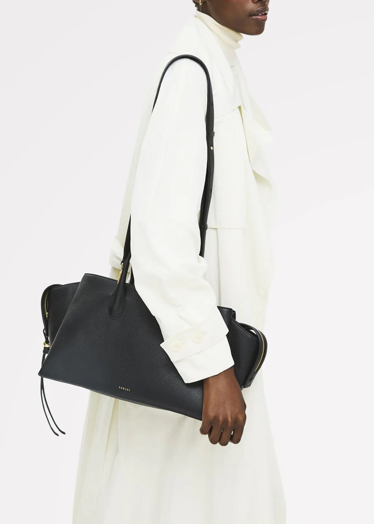 The Romilly Large Black Leather Grab Bag
