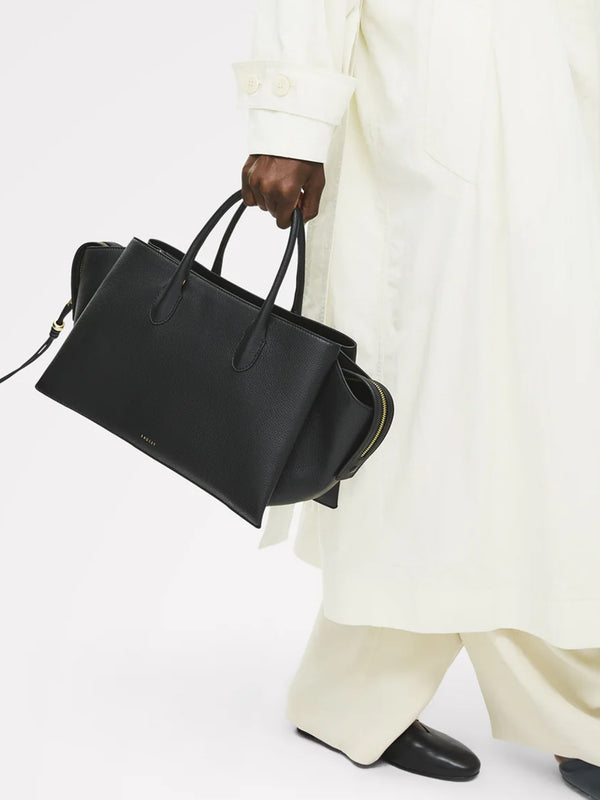 The Romilly Large Black Leather Grab Bag