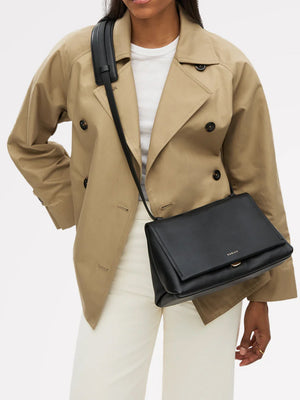 Medium Mercer Street Black Leather Shoulder Bag