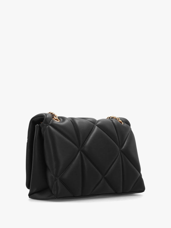 Heart Logo Quilted Pillow Nero Shoulder Bag
