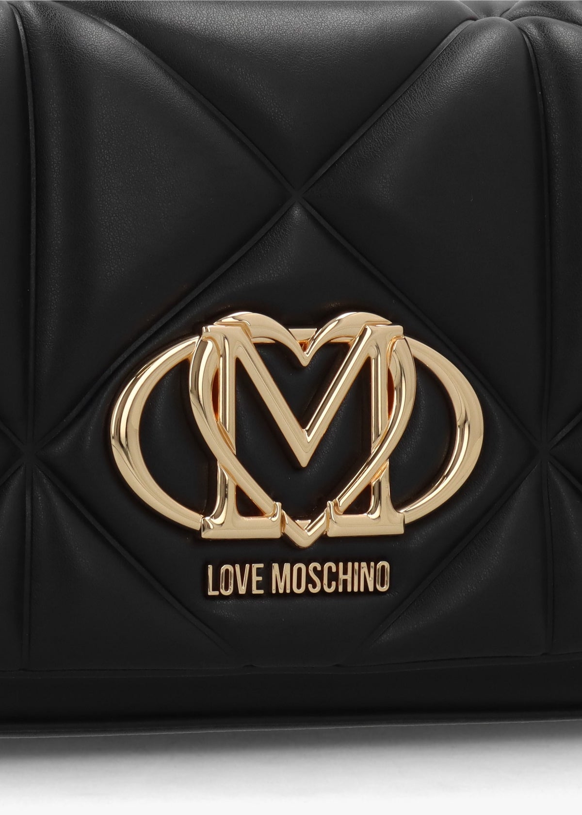 Heart Logo Quilted Pillow Nero Shoulder Bag