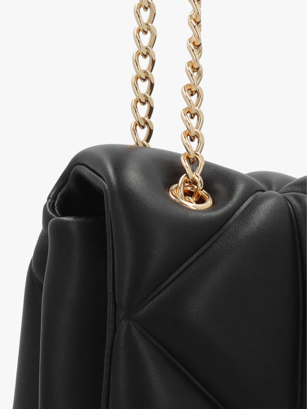 Heart Logo Quilted Pillow Nero Shoulder Bag