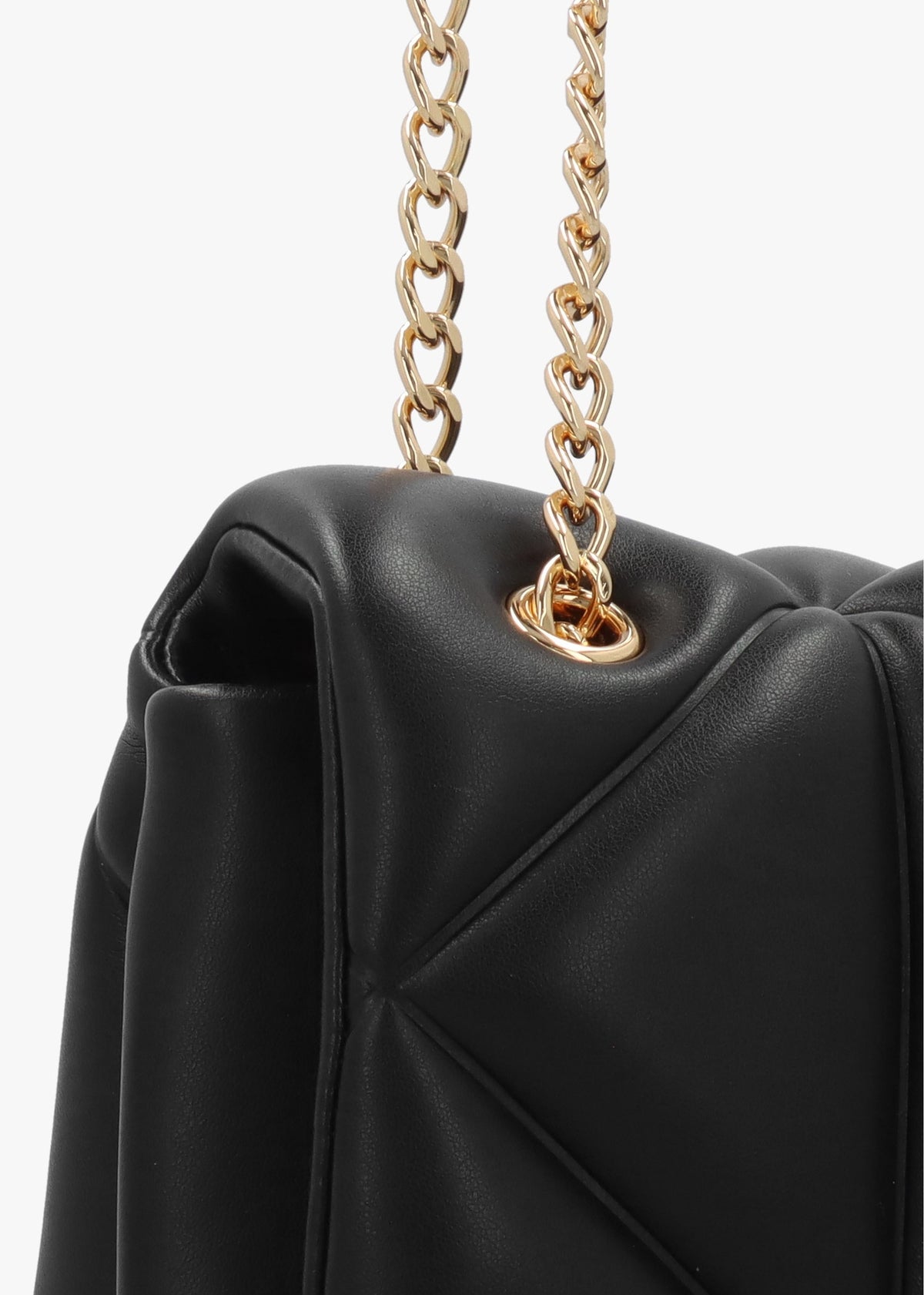 Heart Logo Quilted Pillow Nero Shoulder Bag