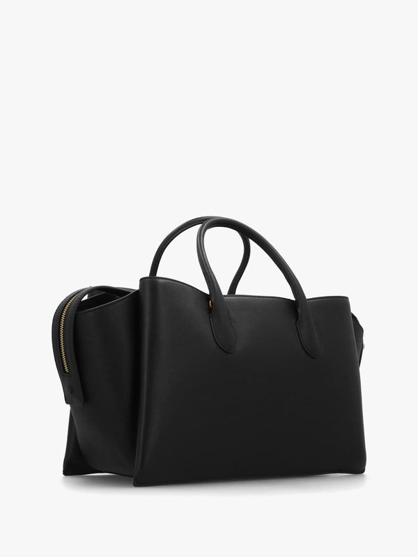The Romilly Large Black Leather Grab Bag