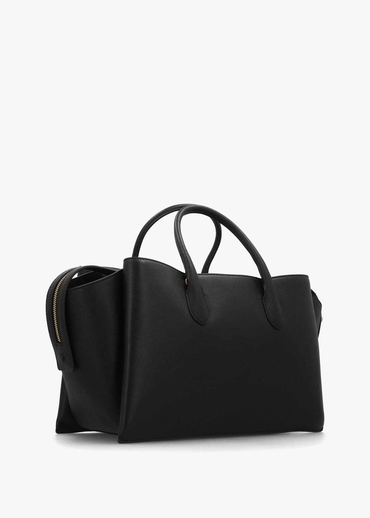 The Romilly Large Black Leather Grab Bag