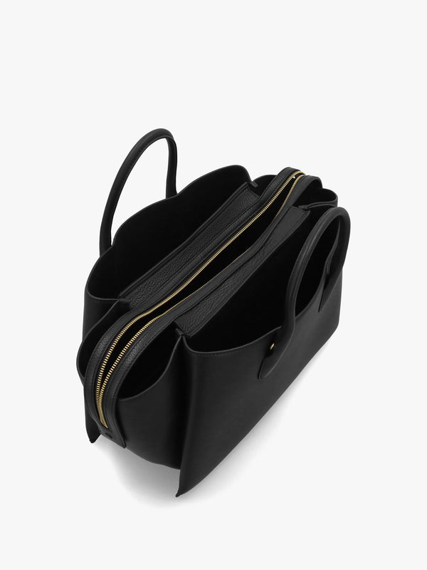 The Romilly Large Black Leather Grab Bag