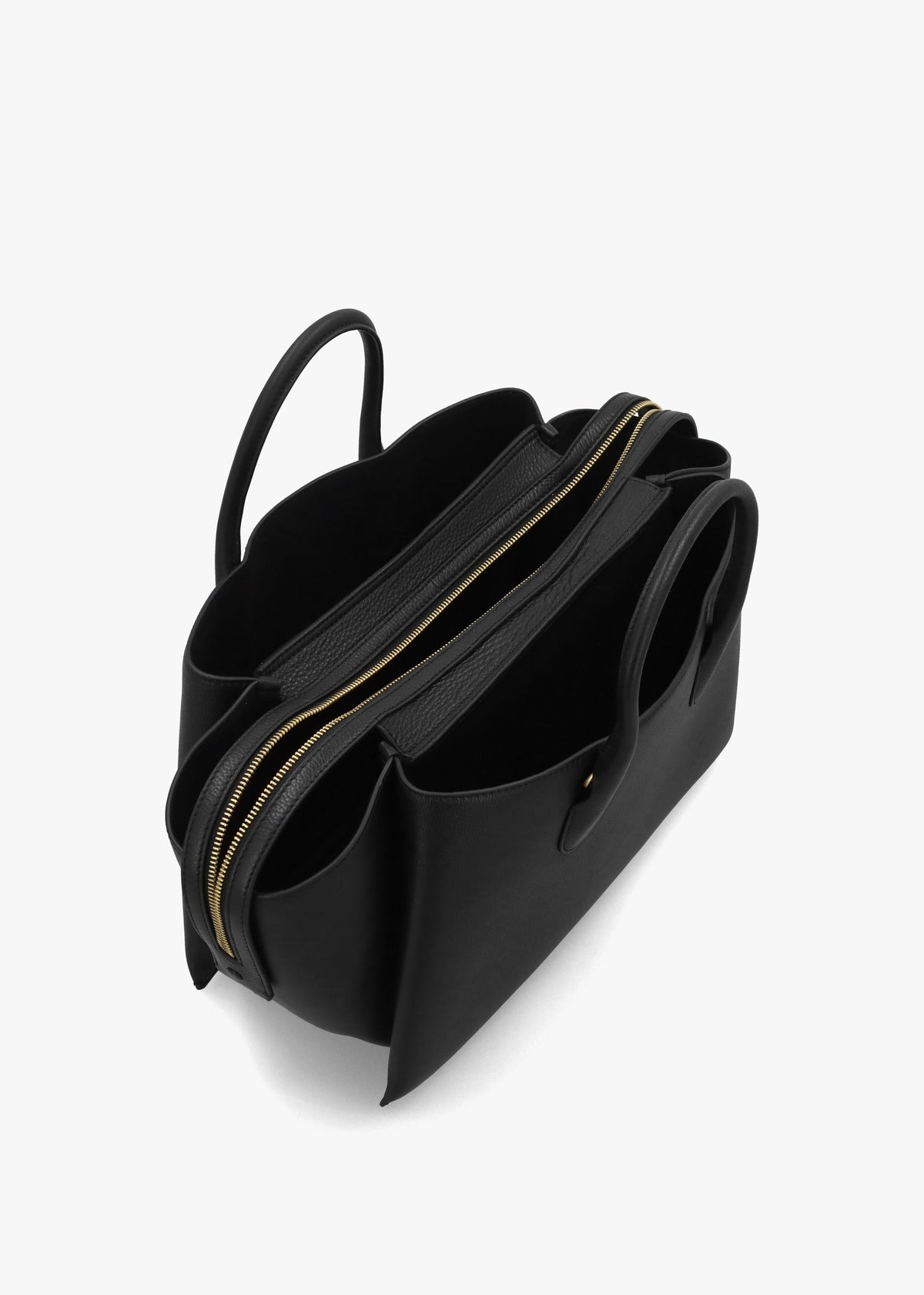The Romilly Large Black Leather Grab Bag