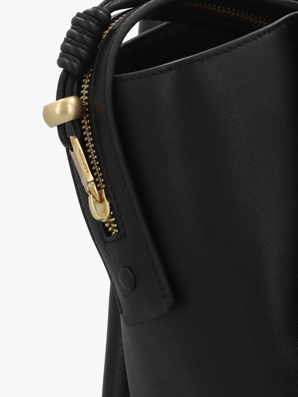 The Romilly Large Black Leather Grab Bag