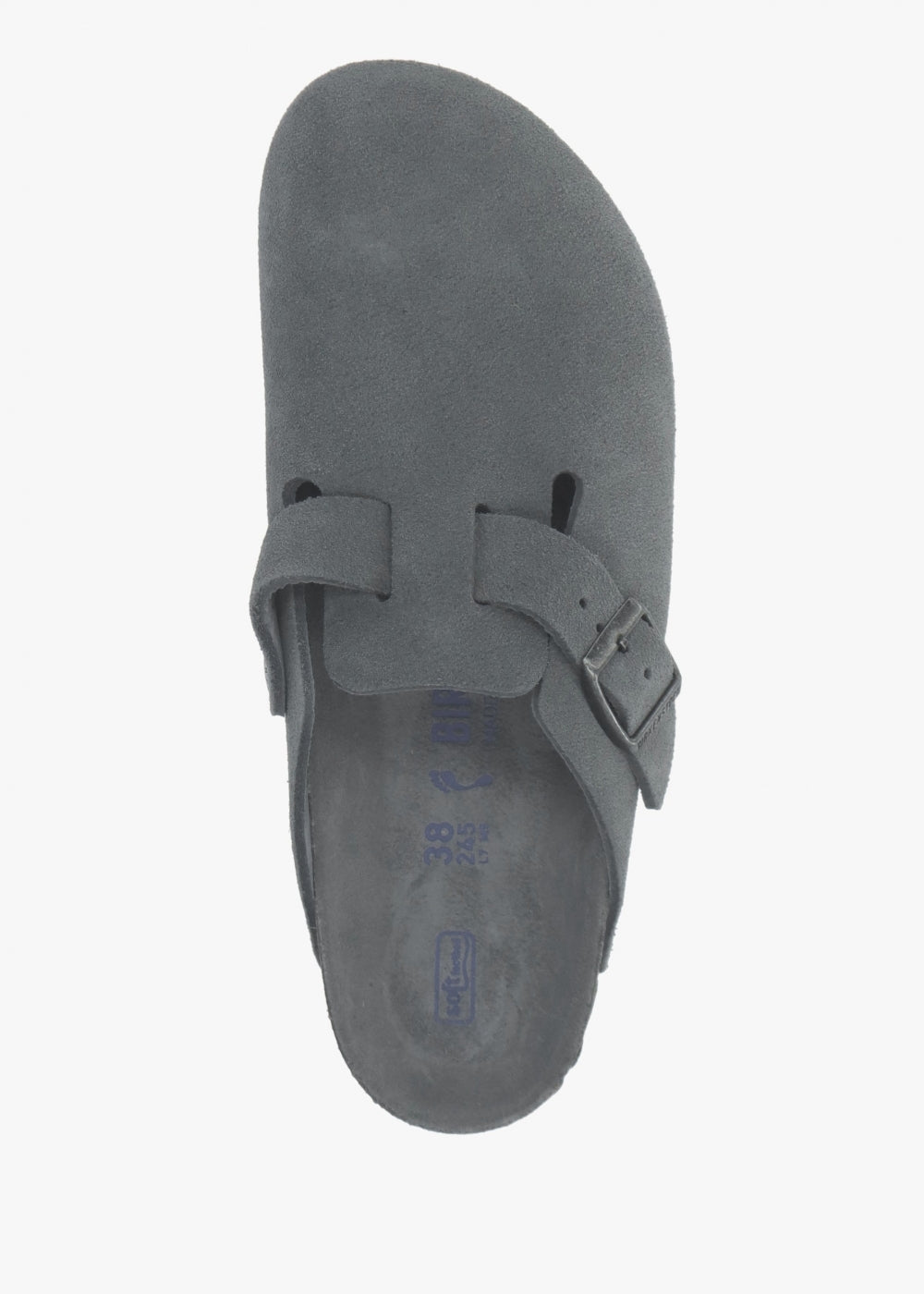 Boston Basalt Gray Tonal Footbed Suede Clogs