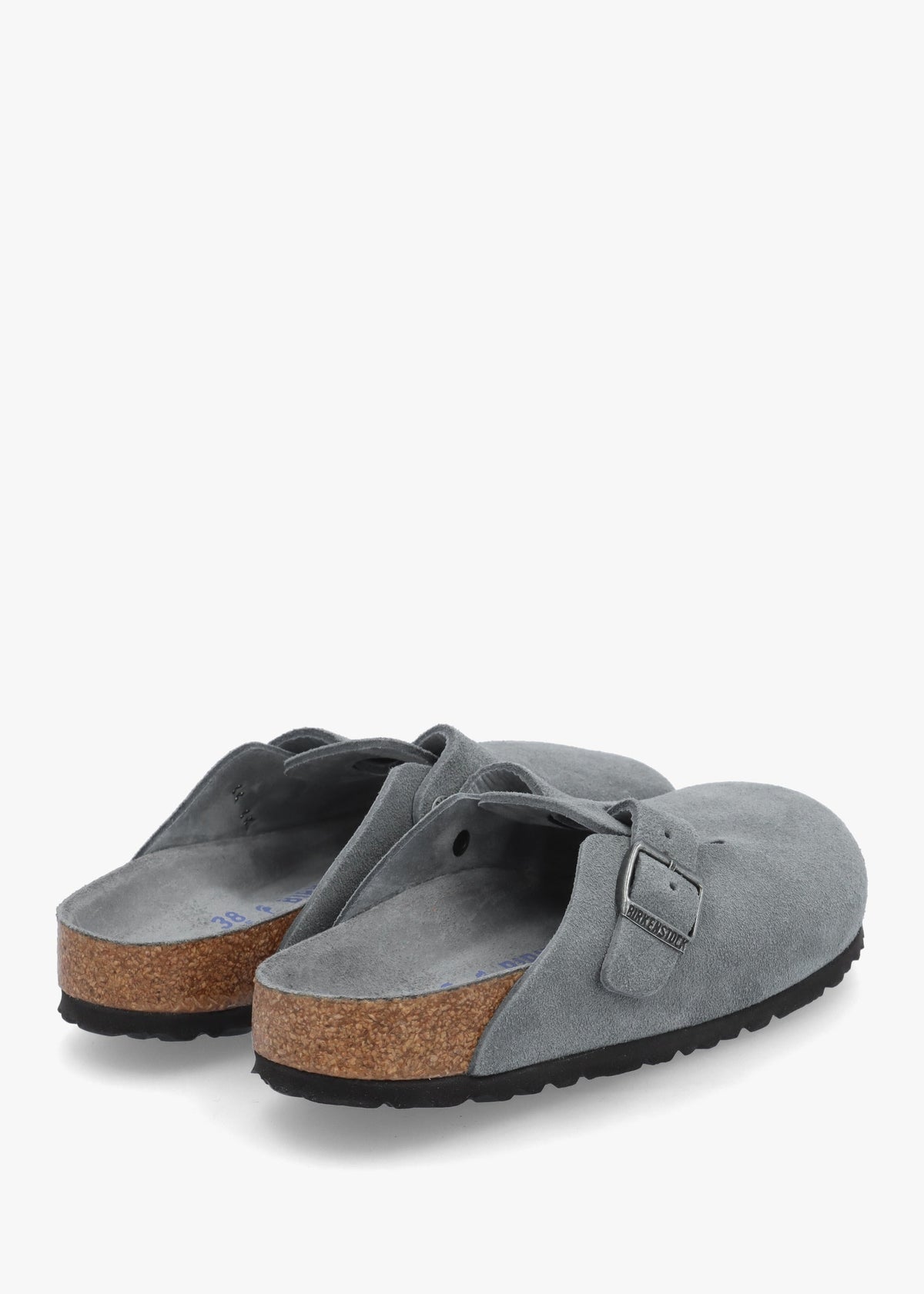 Boston Basalt Gray Tonal Footbed Suede Clogs