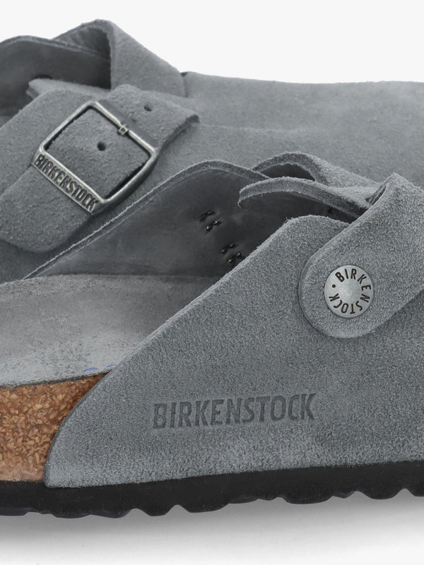 Boston Basalt Gray Tonal Footbed Suede Clogs