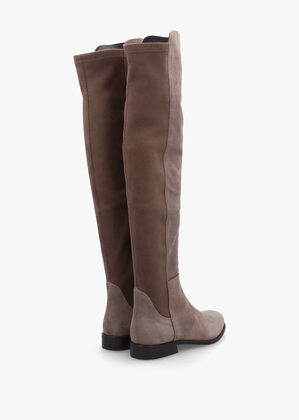 Liz Taupe Suede Flat Knee Boots